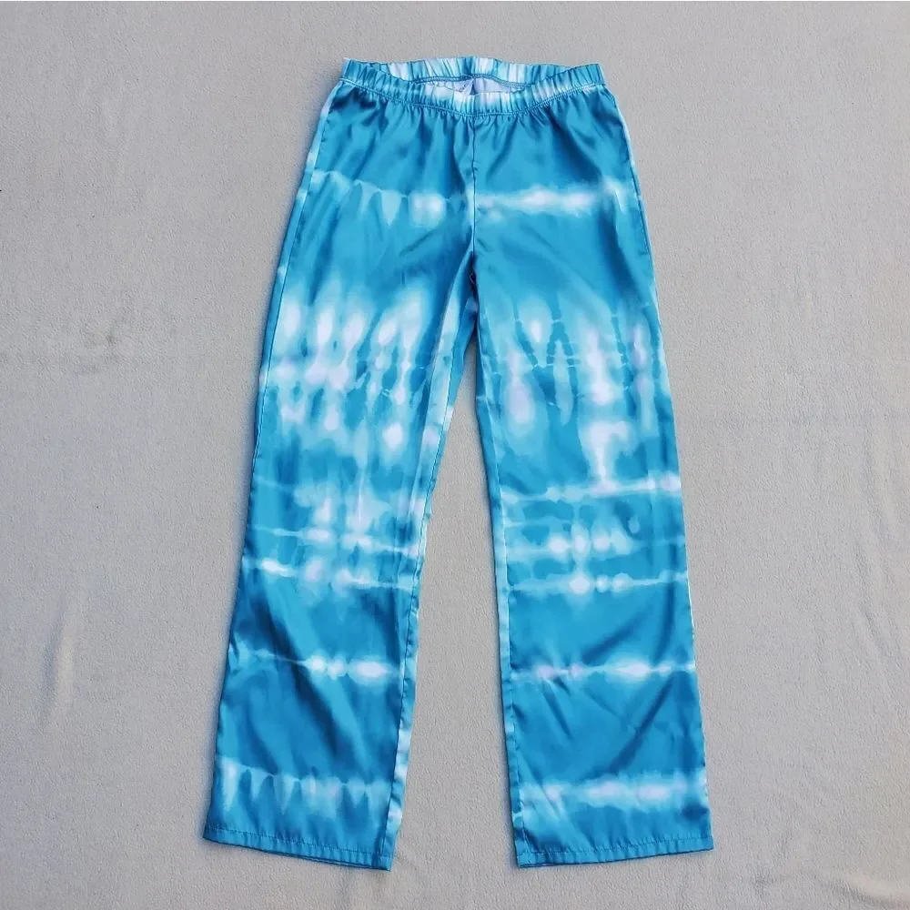 Sleep Justice blue and white tie-dye pajama pants size 10